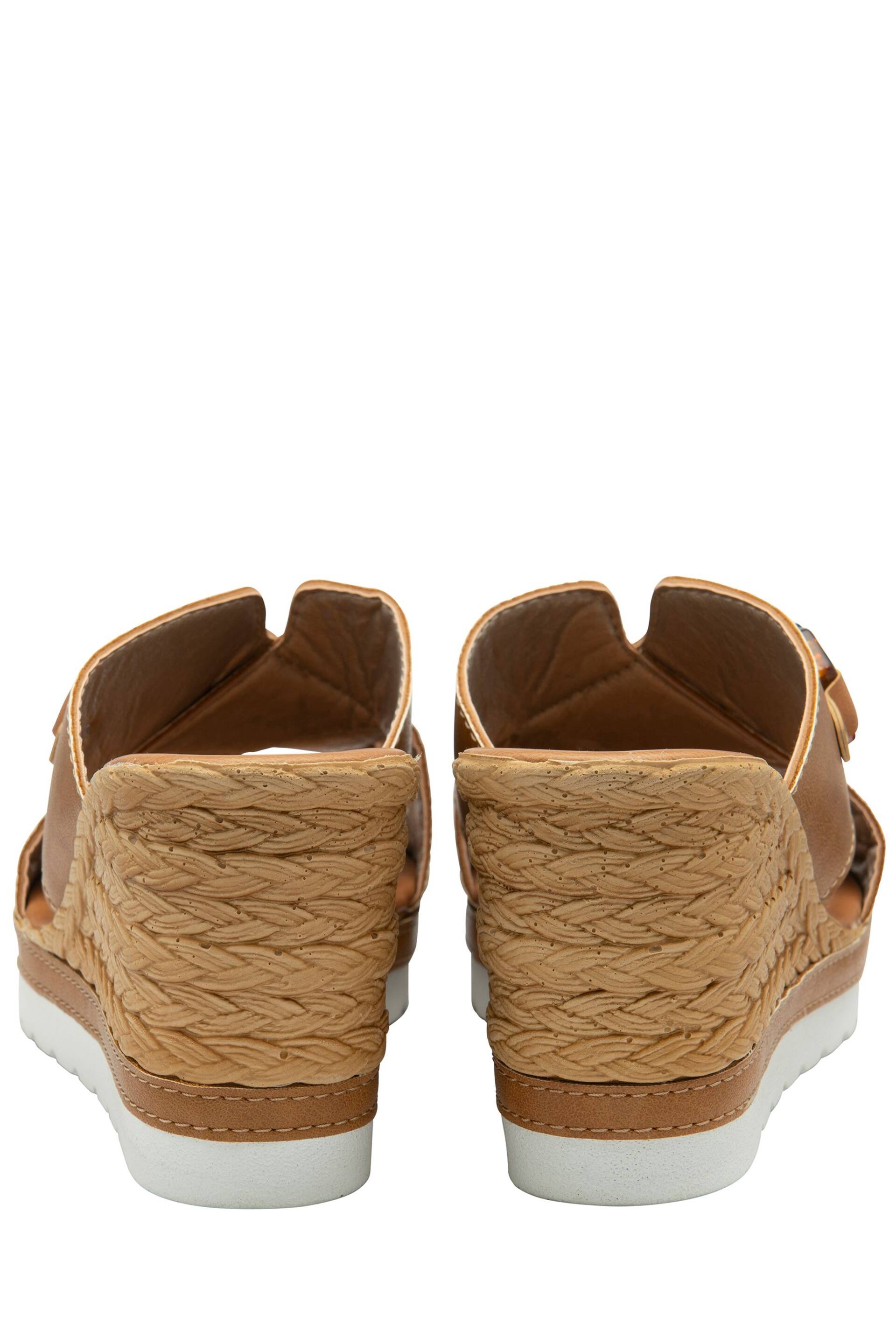 Lotus Brown Casual Wedge Mule Sandals - Image 3 of 4