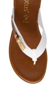 Lotus White Low Wedge Toe Thong Sandals - Image 4 of 4