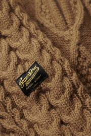 Superdry Brown Vintage Jacob Cable Knit Half Zip Jumper - Image 5 of 5