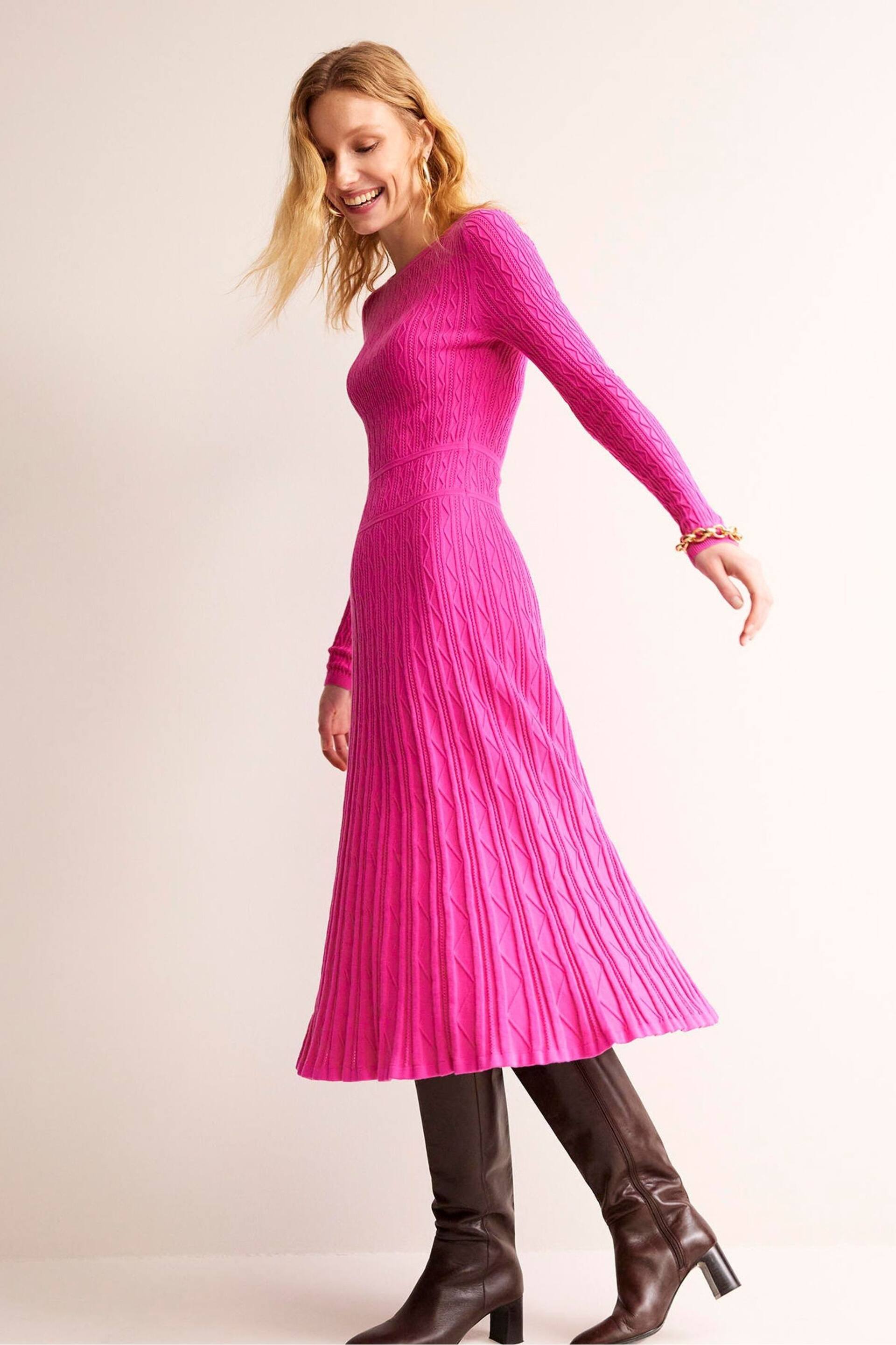 Boden Pink Imogen Empire Knitted Dress - Image 3 of 6