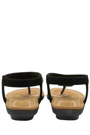 Lotus Black Casual Toe Thong Holiday Sandals - Image 3 of 4