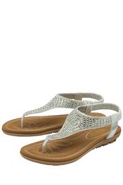 Lotus Silver Casual Toe Thong Holiday Sandals - Image 2 of 4