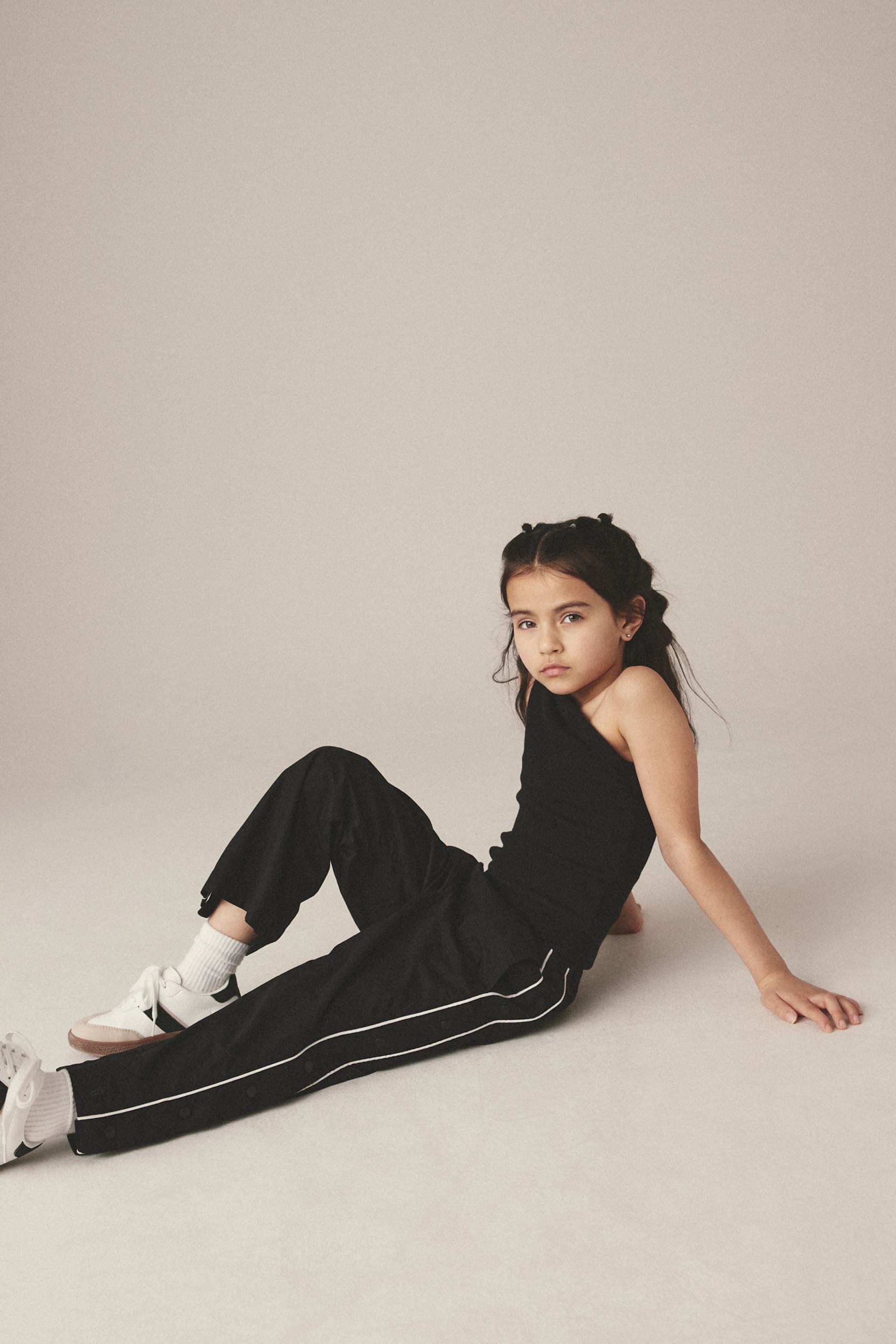 Black Wide Leg Woven Joggers (3-16yrs) - Image 3 of 8
