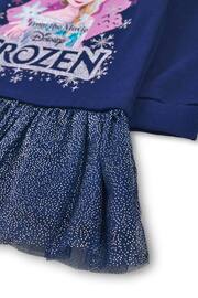 Vanilla Underground Blue Girls Frozen Longline Sweatshirt With Trim - Image 4 of 6