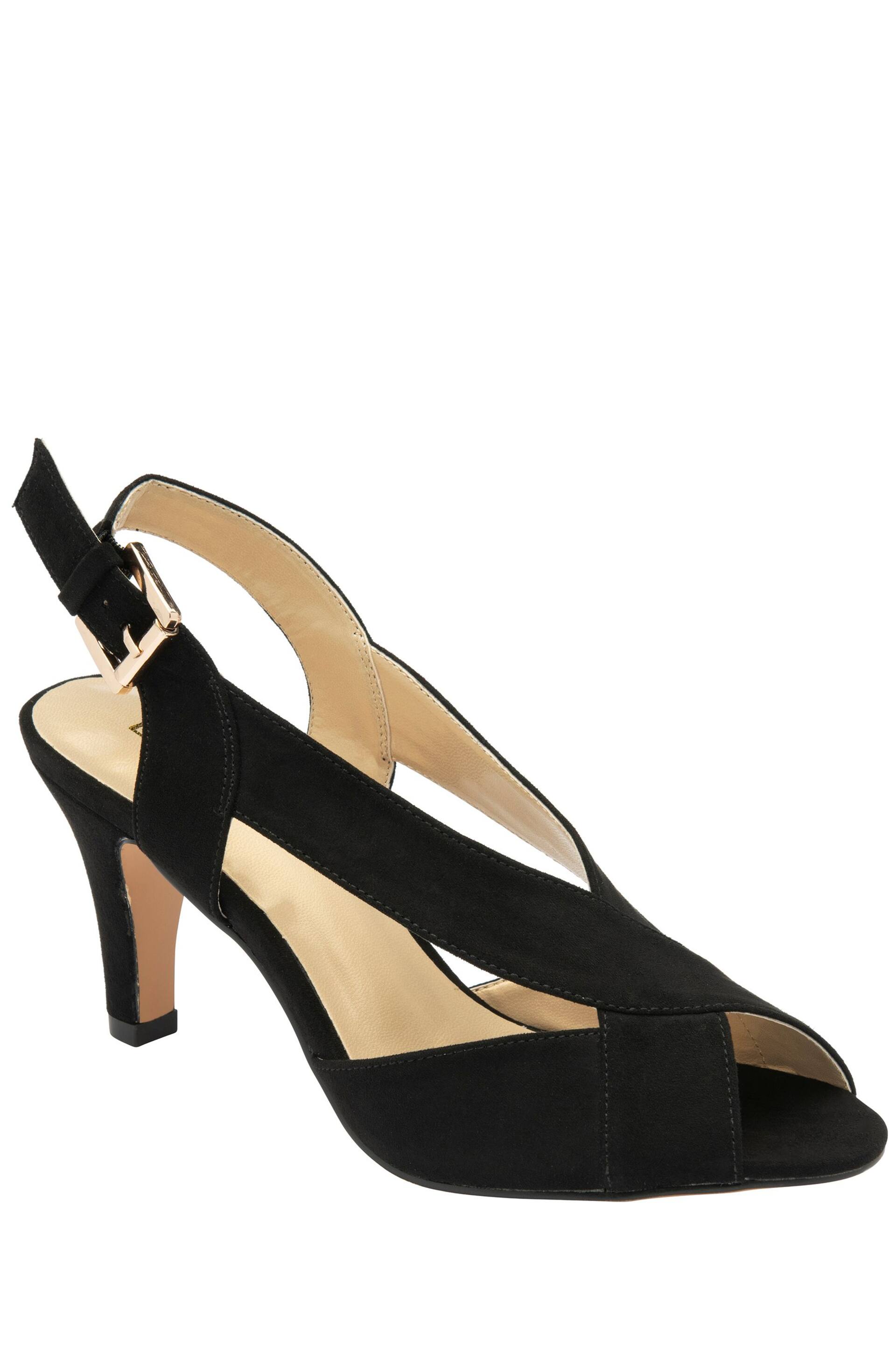 Lotus Black Slingback Occasion Cross Strap Sandals - Image 1 of 4