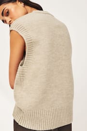 Oatmeal Button Front Knitted Tank Top - Image 2 of 4