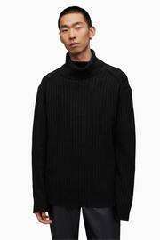 AllSaints Black Varid Funnel Neck Sweater - Image 1 of 7
