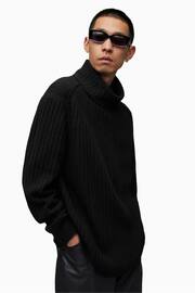 AllSaints Black Varid Funnel Neck Sweater - Image 5 of 7