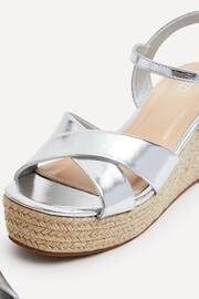 Linzi Silver Vision Crossover Rope Detail Wedges - Image 4 of 5