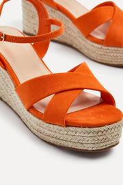 Linzi Orange Vision Crossover Rope Detail Wedges - Image 4 of 5