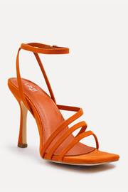 Linzi Orange Scarlett Strappy Heel Sandals With Ankle Strap - Image 4 of 5