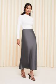 Friends Like These Mink Satin Bias Cut Maxi Skirt - Image 1 of 4