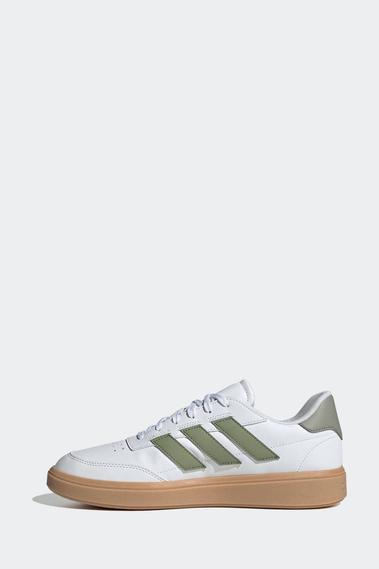 adidas Green/White Courtblock Trainers - Image 18 of 18