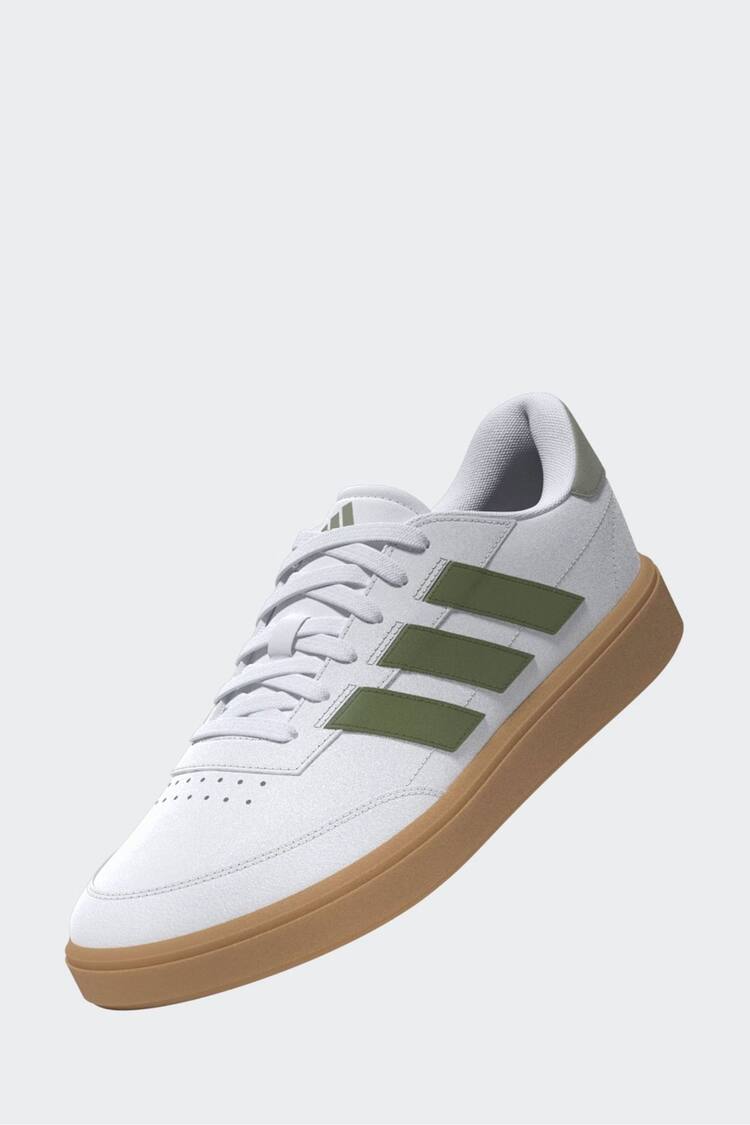 adidas Green/White Courtblock Trainers - Image 2 of 18