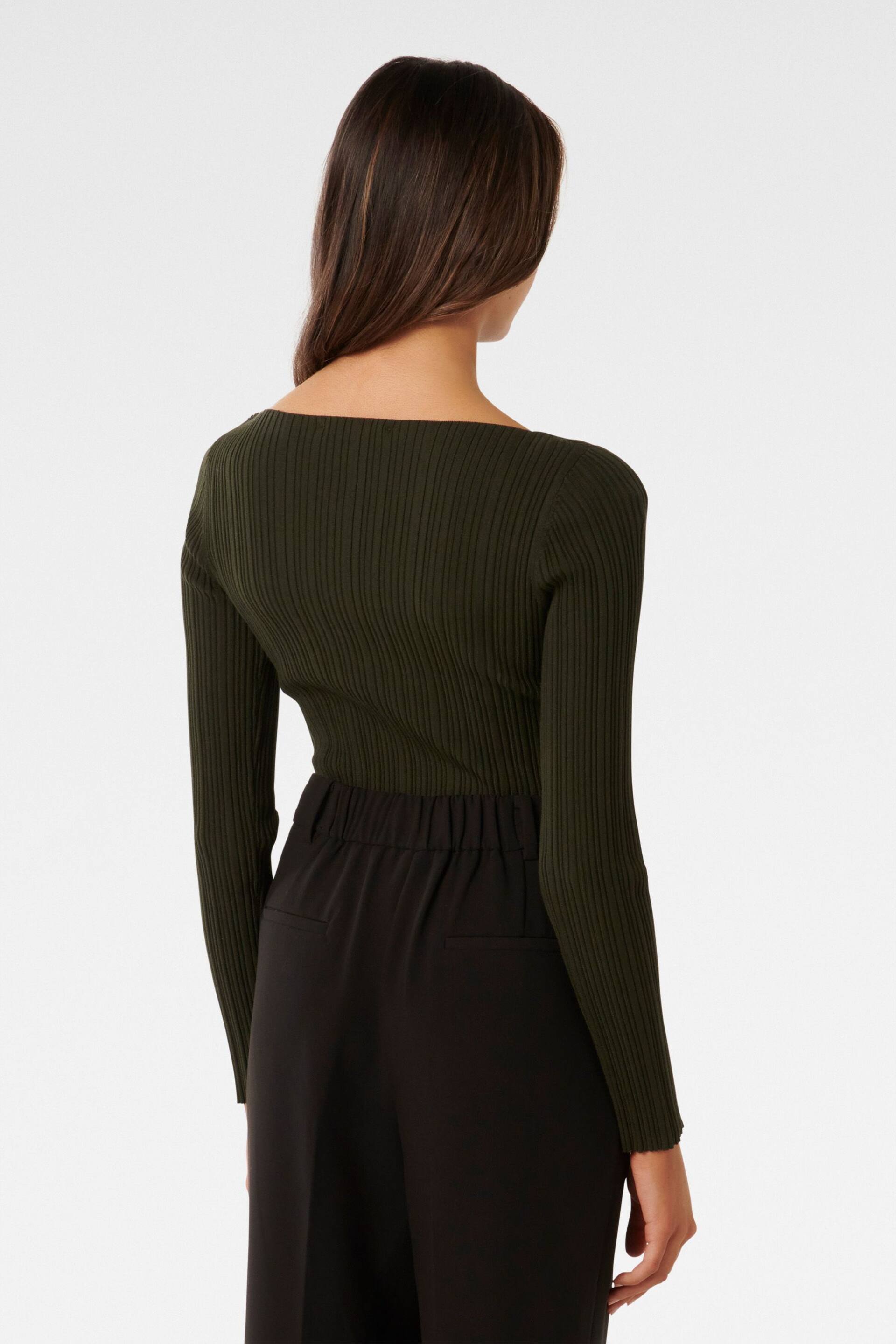 Forever New Green Evie Petite Long Sleeve Rib Knit Top - Image 2 of 5