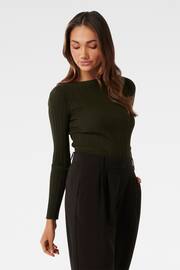 Forever New Green Evie Petite Long Sleeve Rib Knit Top - Image 3 of 5