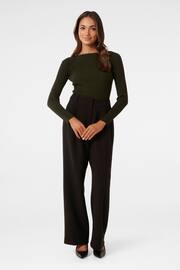 Forever New Green Evie Petite Long Sleeve Rib Knit Top - Image 4 of 5