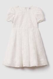 Reiss Ivory Emelie Teen Lace Puff Sleeve Dress - Image 1 of 6