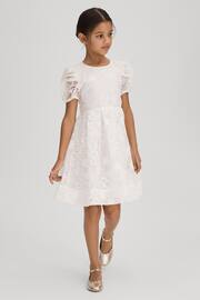 Reiss Ivory Emelie Teen Lace Puff Sleeve Dress - Image 3 of 6