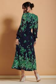 Jolie Moi Green Amica Symmetrical Print Lace Maxi Dress - Image 2 of 6