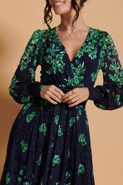 Jolie Moi Green Amica Symmetrical Print Lace Maxi Dress - Image 6 of 6