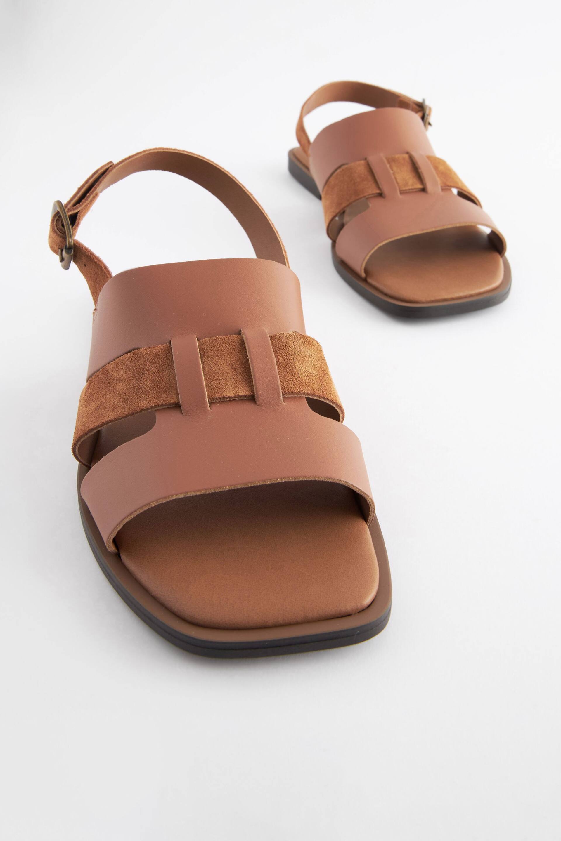 Tan Brown Regular/Wide Fit Forever Comfort® Leather Slingback Sandals - Image 3 of 5