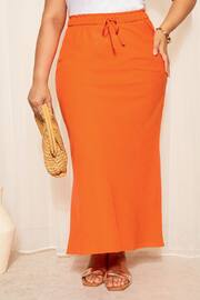 Curves Like These Orange Cotton Maxi Skirt - Image 1 of 4
