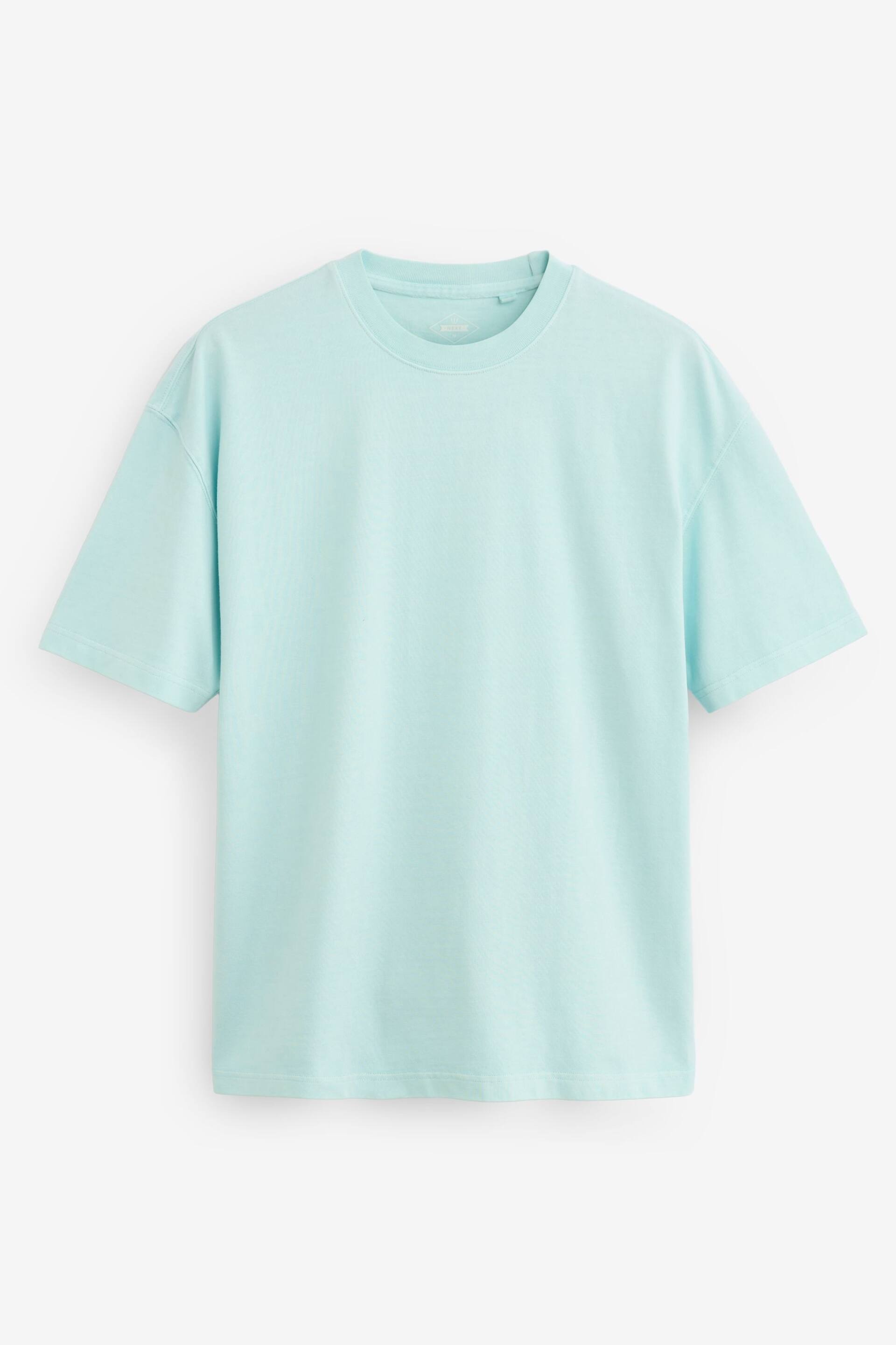 Aqua Blue Garment Dye Relaxed Fit Heavyweight T-Shirt - Image 1 of 3