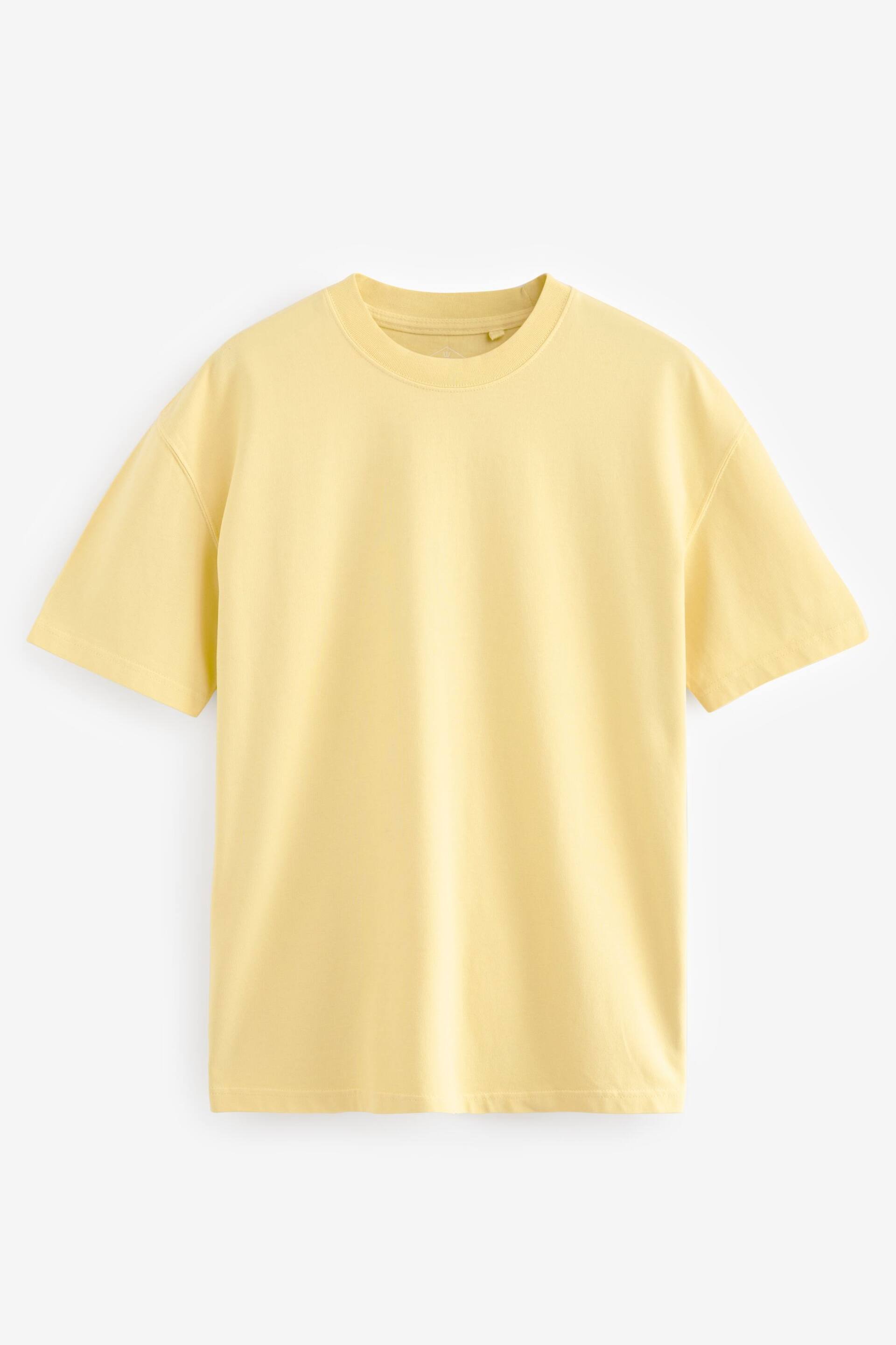 Yellow Garment Dye Relaxed Fit Heavyweight T-Shirt - Image 3 of 5