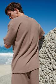 Neutral Relaxed Fit Ottoman Texture T-Shirt - Image 2 of 3
