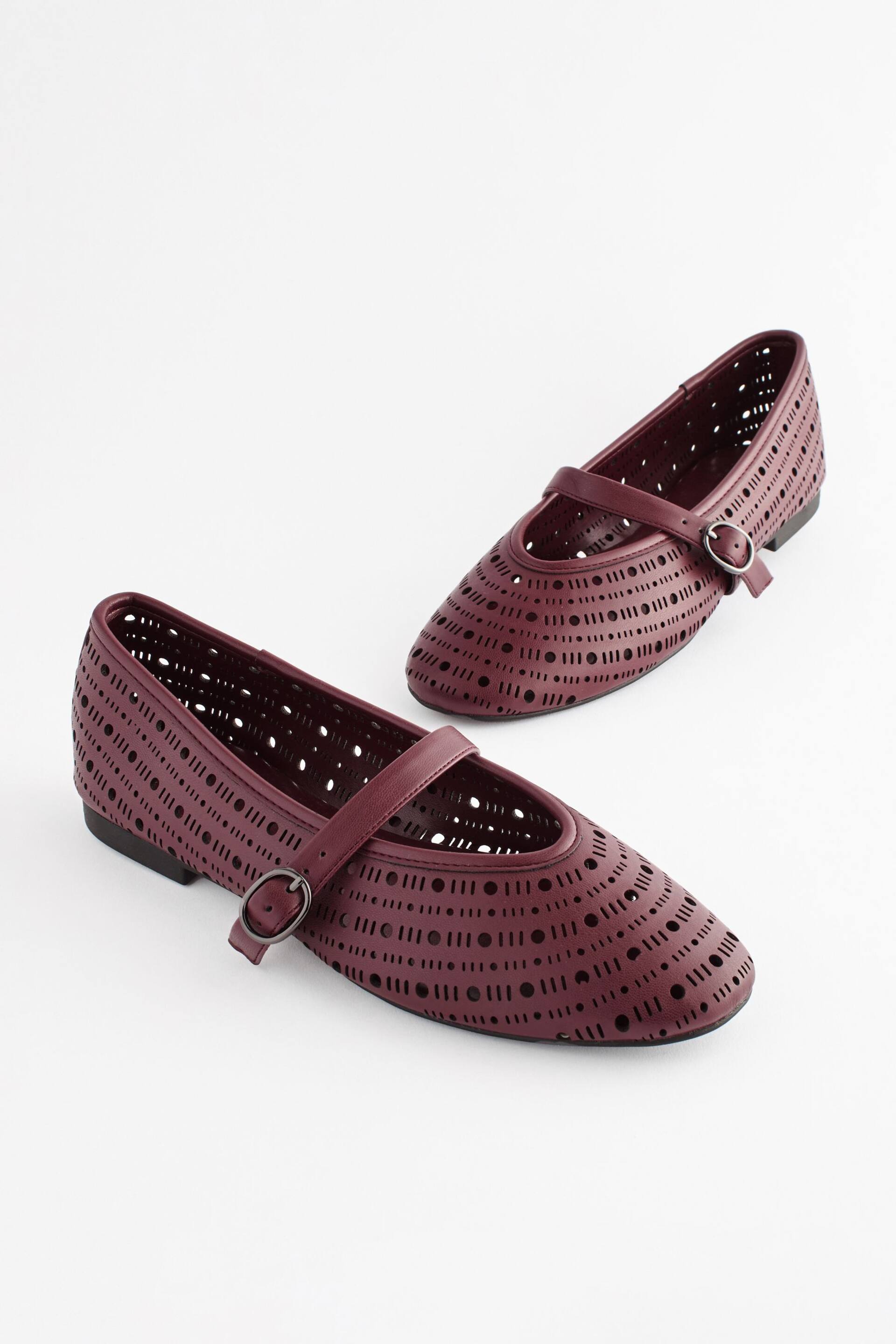 Berry Red Forever Comfort® Lasercut Mary Jane Shoes - Image 2 of 5