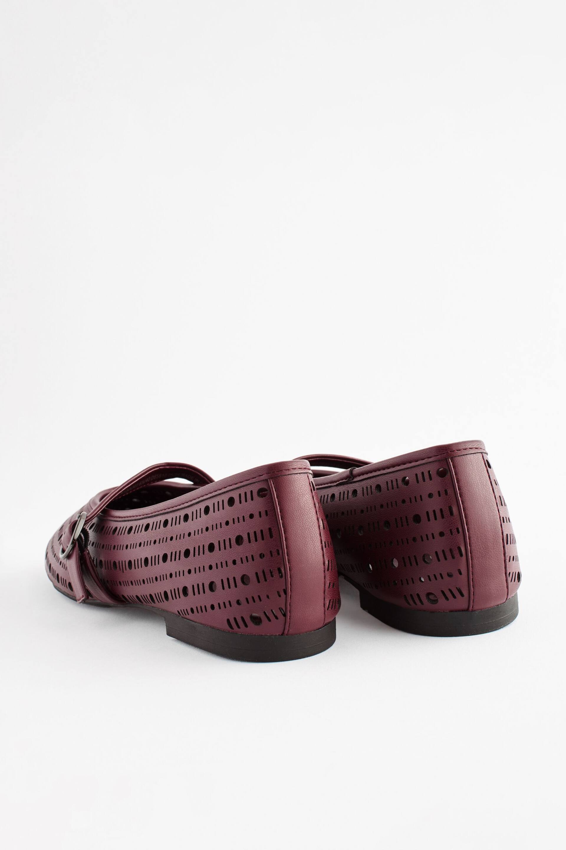 Berry Red Forever Comfort® Lasercut Mary Jane Shoes - Image 4 of 5