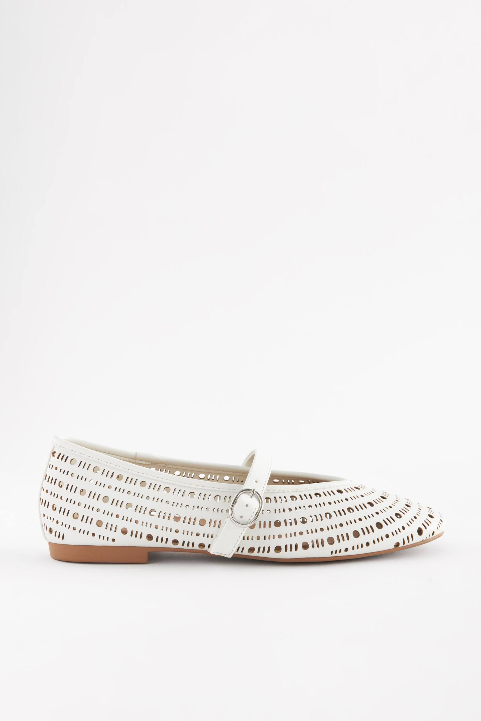 White Forever Comfort® Lasercut Mary Jane Shoes - Image 2 of 6