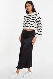 Quiz Black Satin Midaxi Skirt - Image 4 of 6