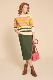 White Stuff Natural Olive Stripe Jumper - Image 3 of 4