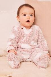 Lipsy Pink Fleece Cosy Sleepsuit - Image 2 of 4