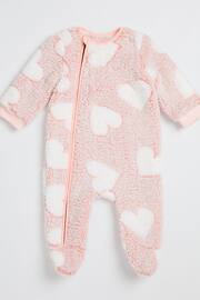Lipsy Pink Fleece Cosy Sleepsuit - Image 4 of 4