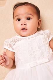 Lipsy Ivory Organza Embroidery Occasion Dress (0mths-6yrs) - Image 2 of 4