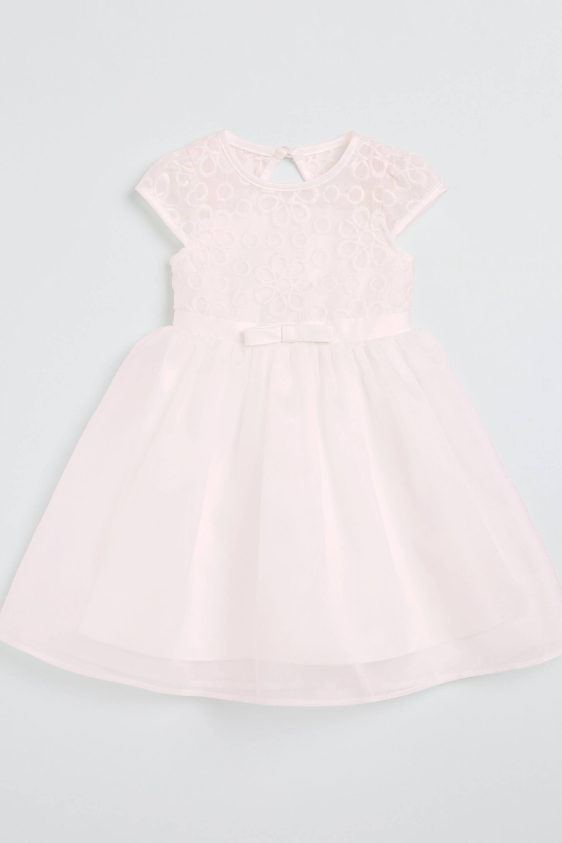 Lipsy Ivory Organza Embroidery Occasion Dress (0mths-6yrs) - Image 3 of 4