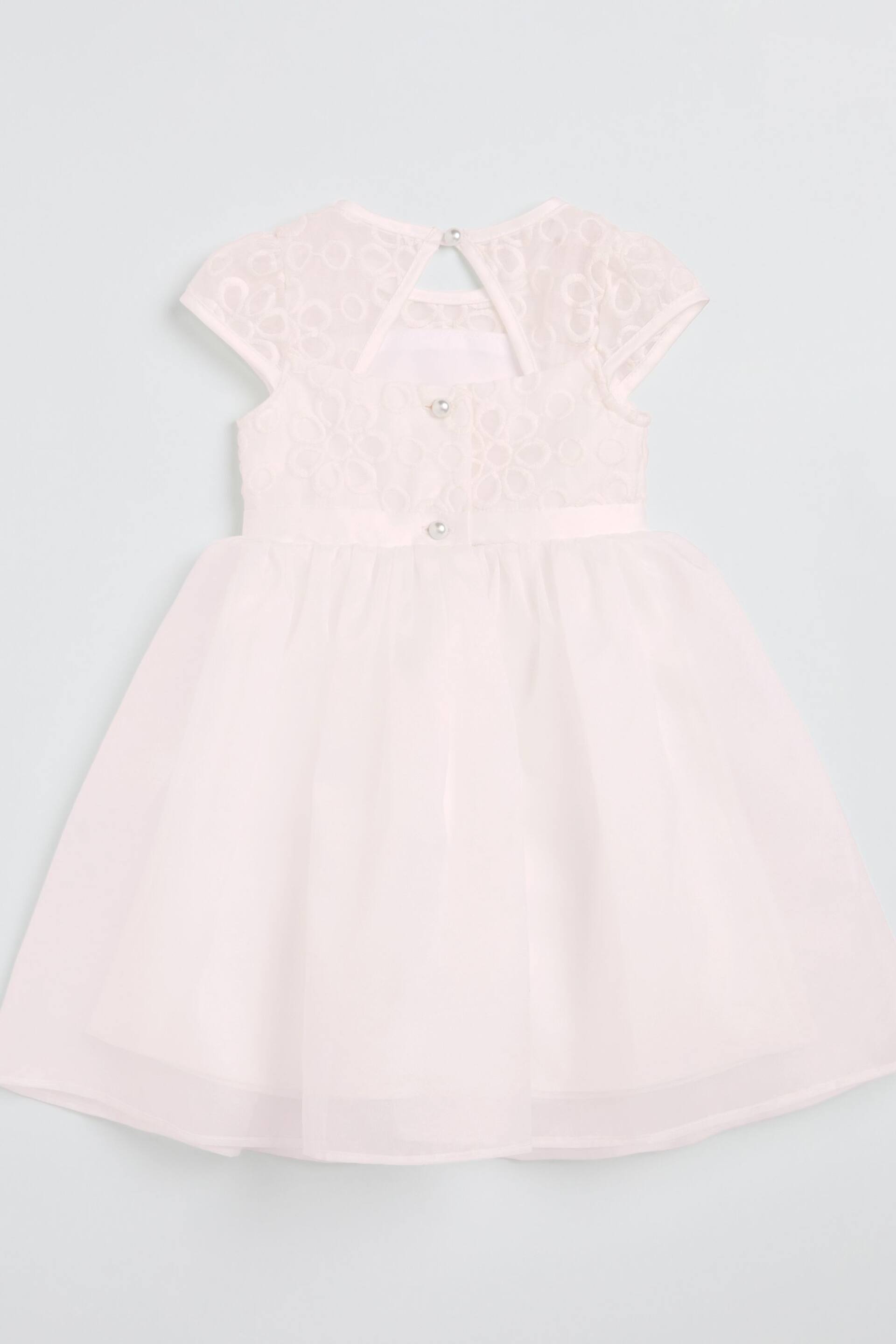 Lipsy Ivory Organza Embroidery Occasion Dress (0mths-6yrs) - Image 4 of 4