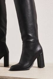 Lipsy Black Mid Block Heel Shaft Knee High Boot - Image 3 of 4