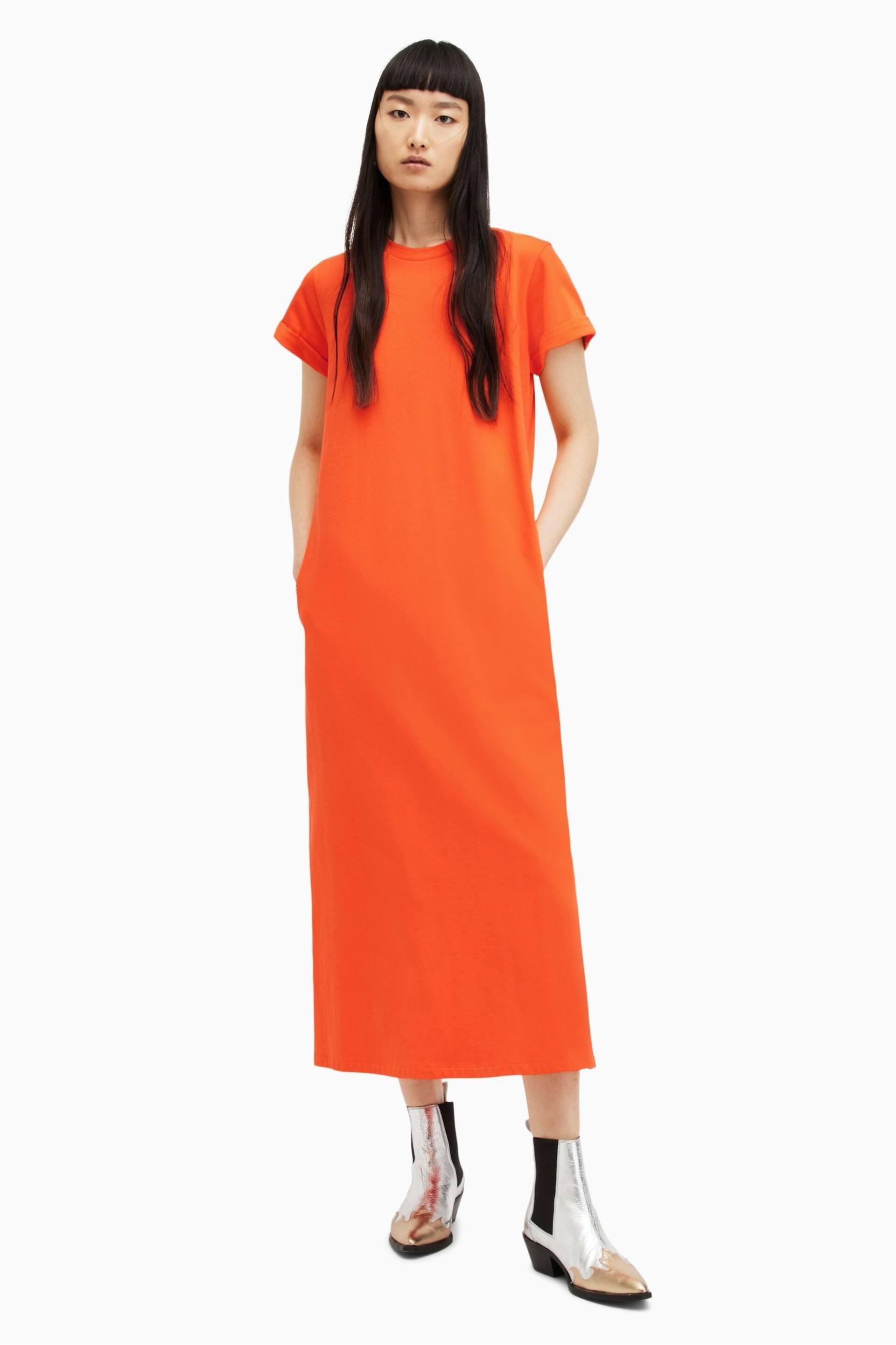 AllSaints Orange Anna Maxi Dress - Image 1 of 5