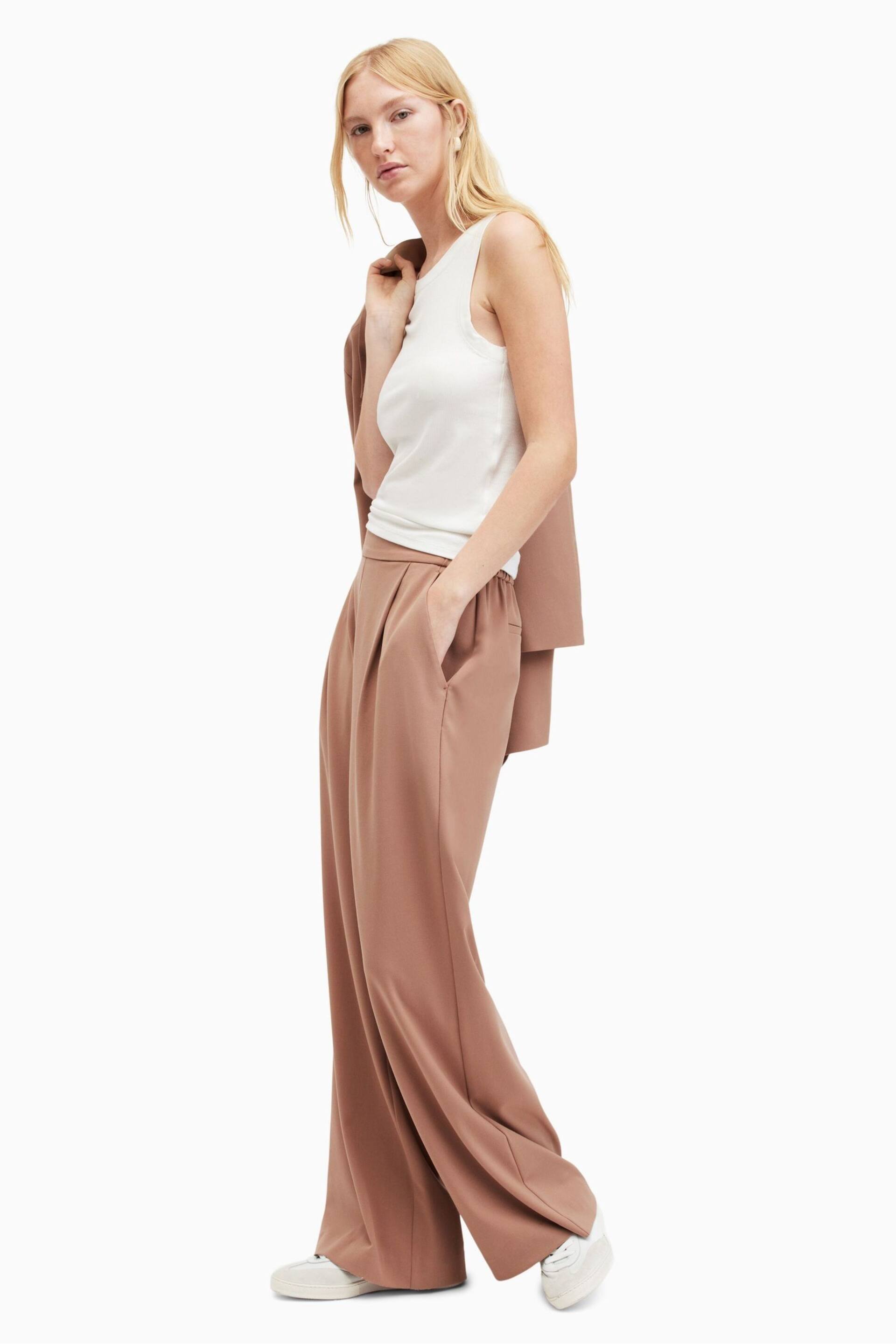 AllSaints Brown Aleida Wl Tri Trousers - Image 5 of 7