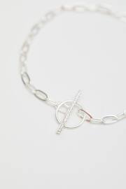 Simply Silver Silver Tone Polished And Pave T-Bar Bracelet - Image 2 of 4
