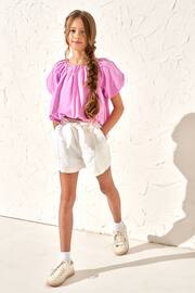 Angel & Rocket Pink Puff Sleeve Michela Woven Top - Image 2 of 4