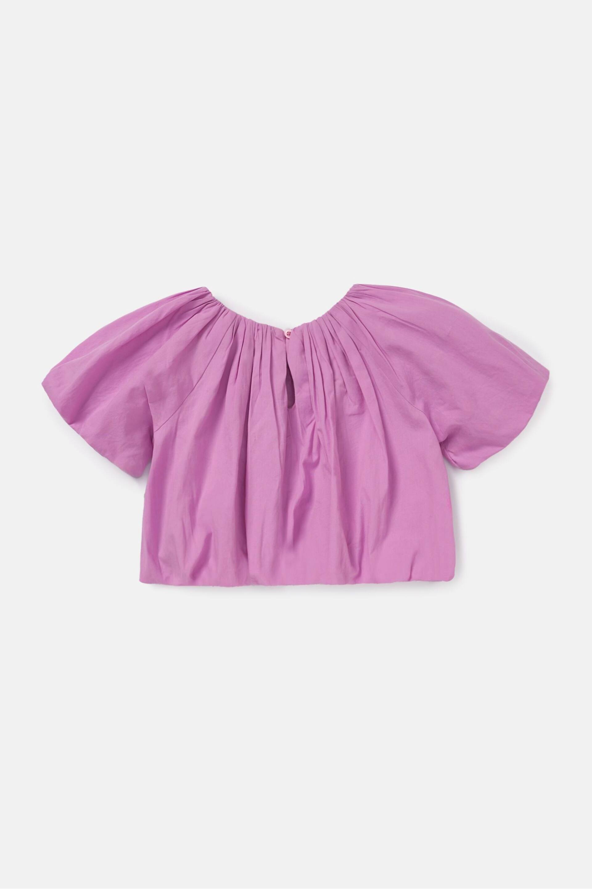 Angel & Rocket Pink Puff Sleeve Michela Woven Top - Image 3 of 4
