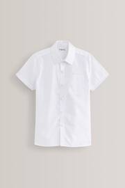 White Slim Fit 2 Pack Short Sleeve School Shirts (3-17yrs) - Image 2 of 6