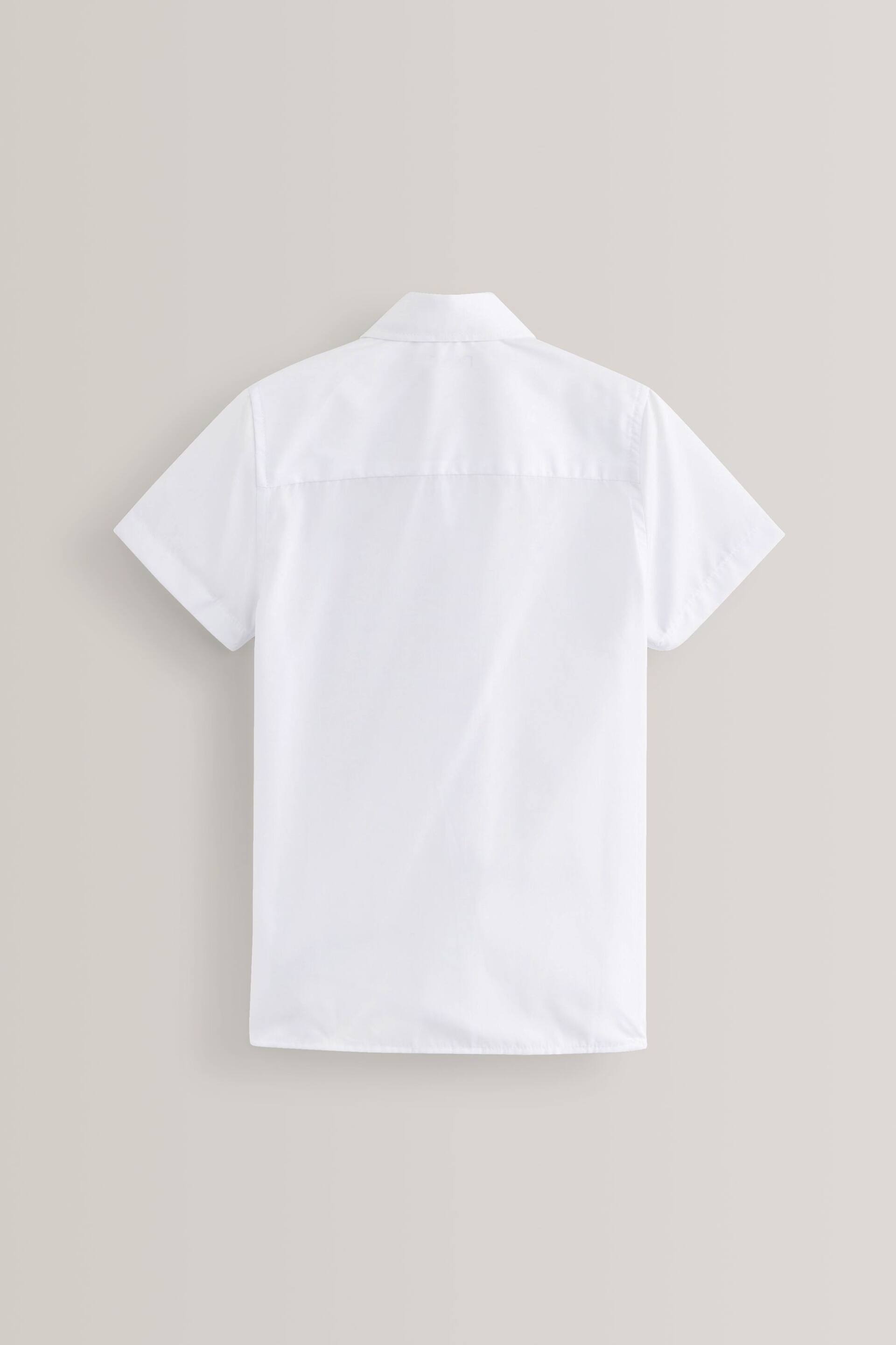 White Slim Fit 2 Pack Short Sleeve School Shirts (3-17yrs) - Image 5 of 6