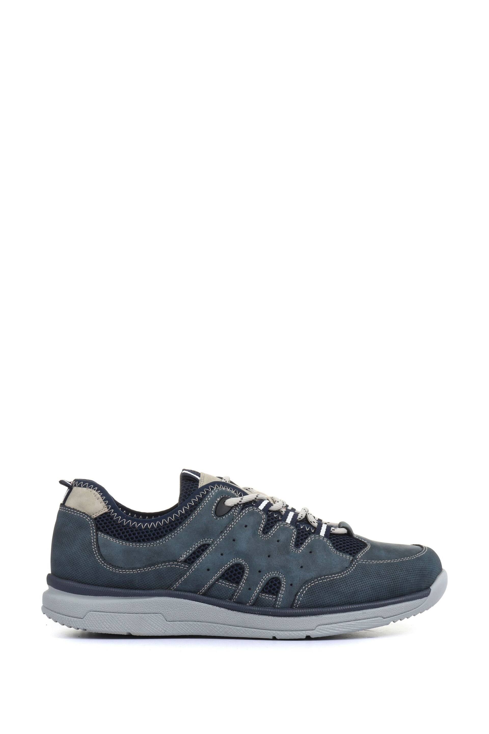 Pavers Blue Mens Wide Fit Lace-Up Trainers - Image 1 of 5