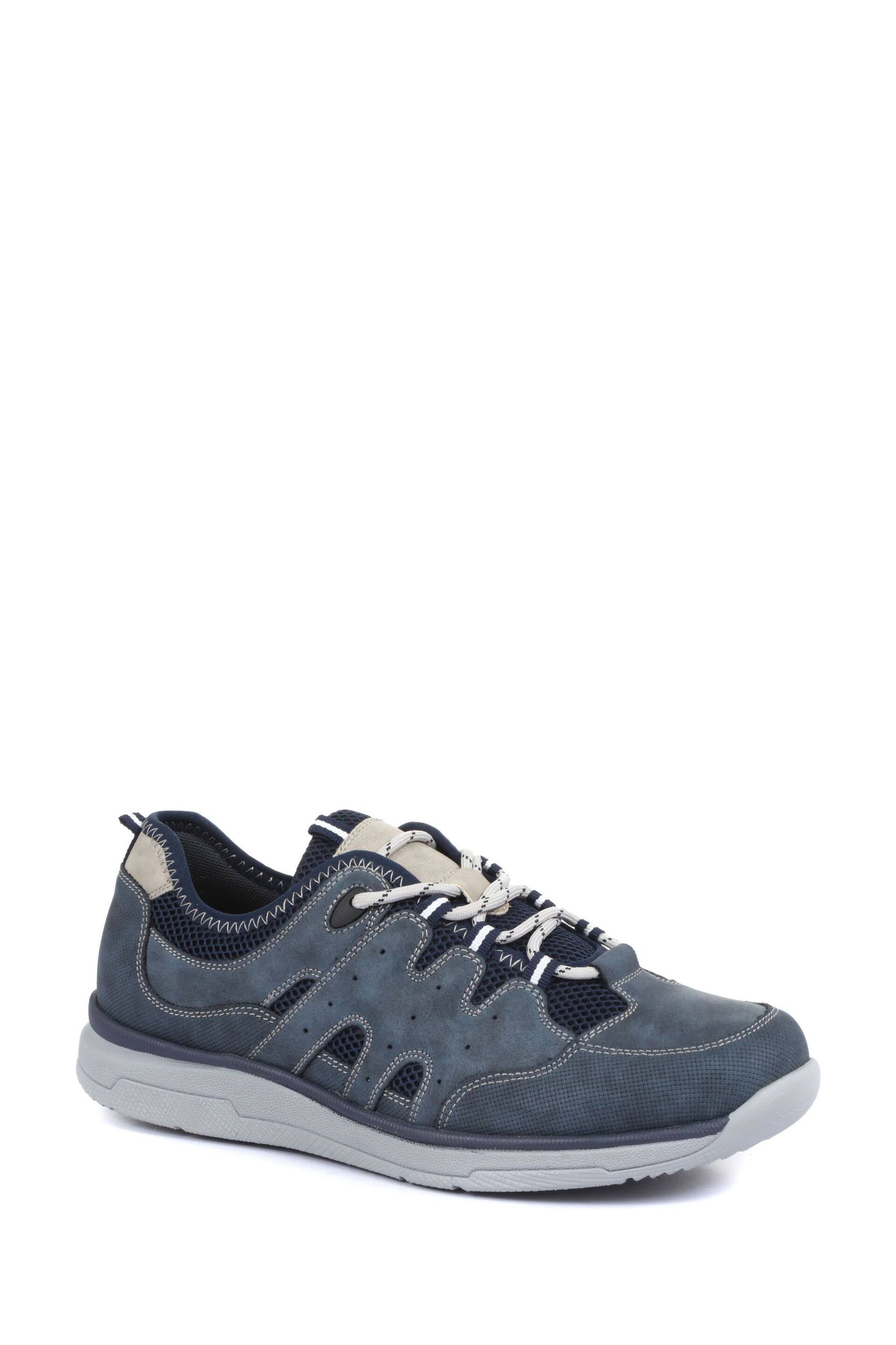 Pavers Blue Mens Wide Fit Lace-Up Trainers - Image 2 of 5